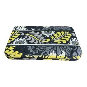 Vera Bradley Black and Yellow Baroque Zip Wallet
